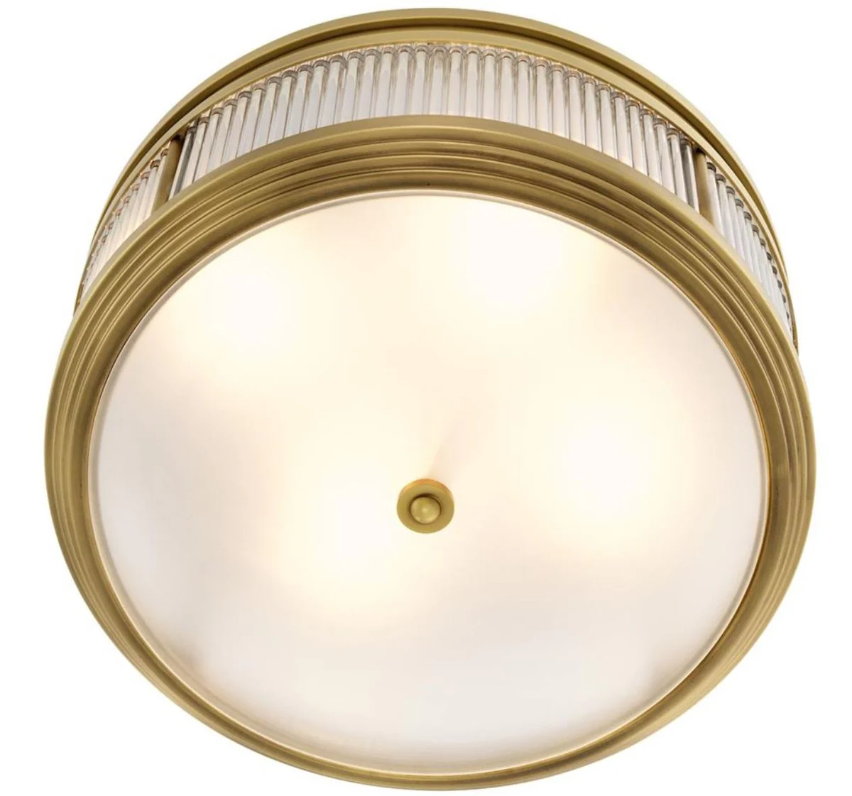 Luxus Deckenleuchte Antik Messingfarben Ø 40,5 x H. 18,5 cm - Runde Deckenlampe