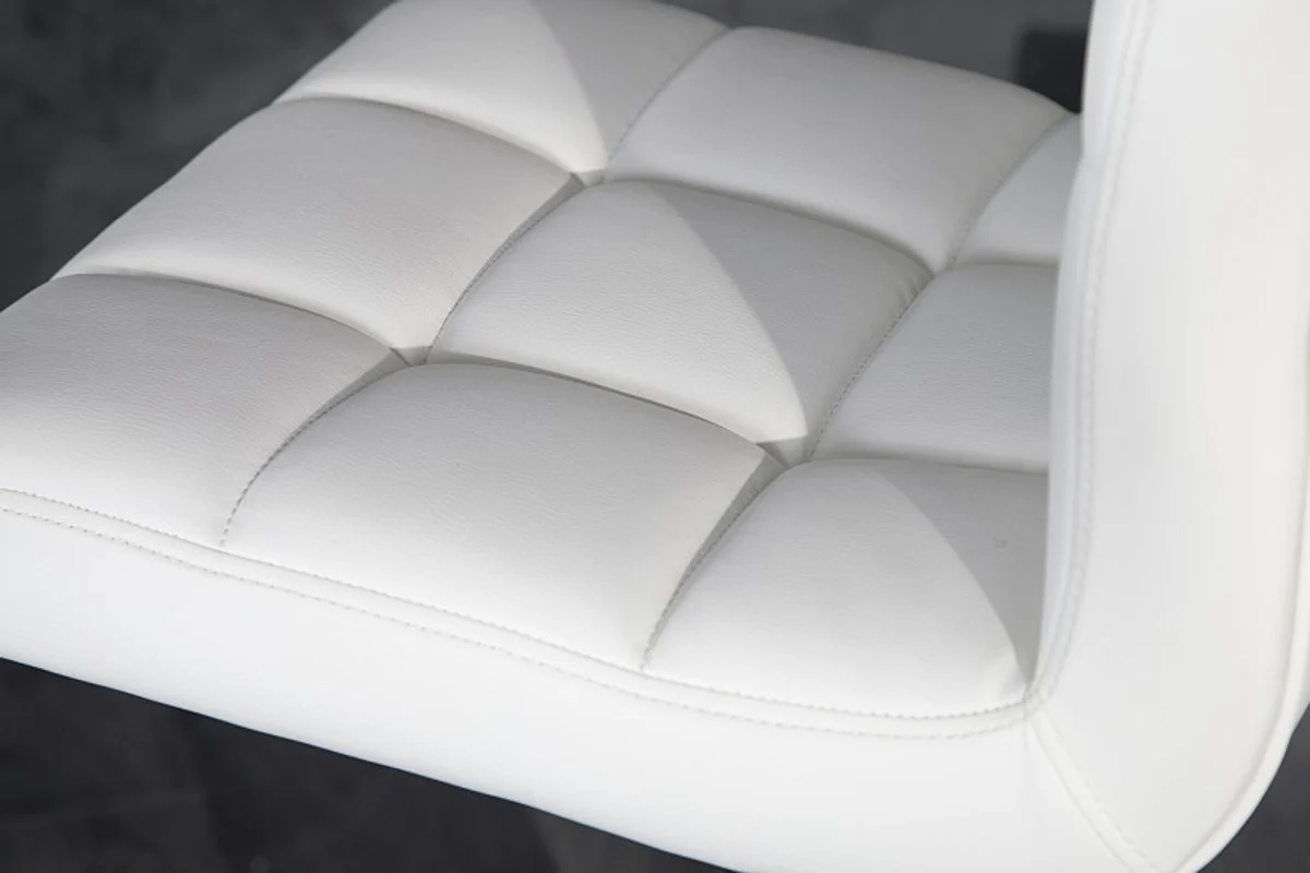 Designer Barstuhl Kunstleder Weiß - Barhocker - Möbel Restaurant Hotel