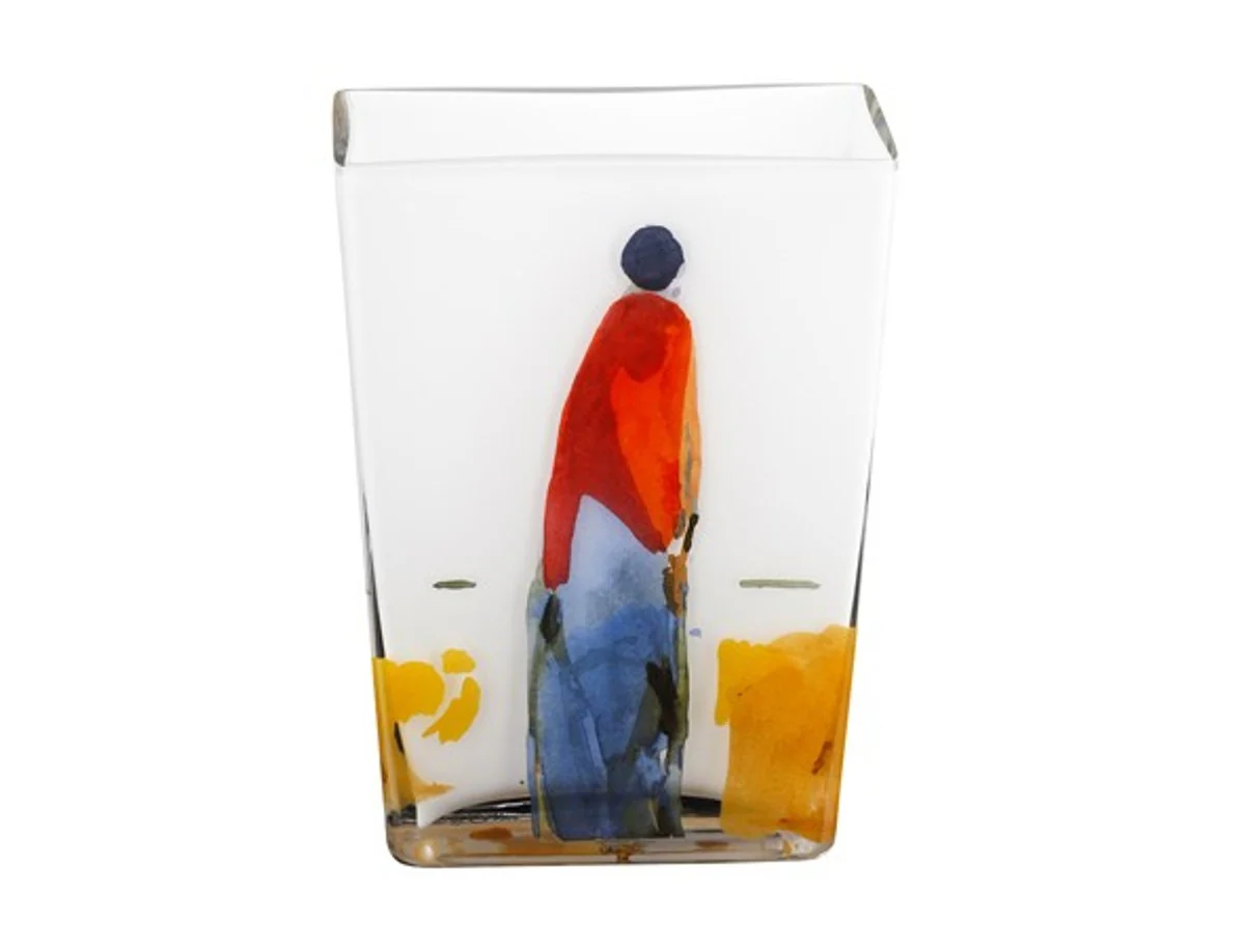 Handgearbeitete Opalglasvase mit einem Motiv von Oskar Koller, Höhe 20 cm - feinste Qualität aus der Tettau Porzellanfabrik - wunderschöne Vase