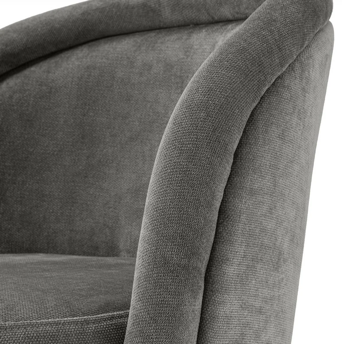 Luxus Esszimmerstuhl Set Grau / Schwarz / Messing 57,5 x 58 x H. 77 cm - Edle Esszimmerstühle - Luxus Esszimmer Möbel