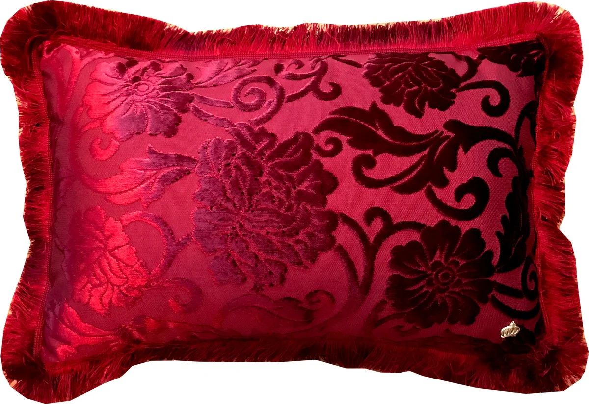 Luxus Kissen Pompöös by von Harald Glööckler Elegance Collection Barock Muster Bordeaux 35 x 55 cm - Luxuskissen