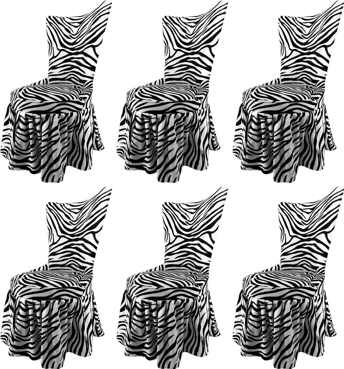 Pompöös by Luxus Barock Schloss Esszimmerstühle Zebra Schwarz / Weiß - Pompööse Barock Stühle designed by Harald Glööckler - 6 Esszimmerstühle - Barock Möbel