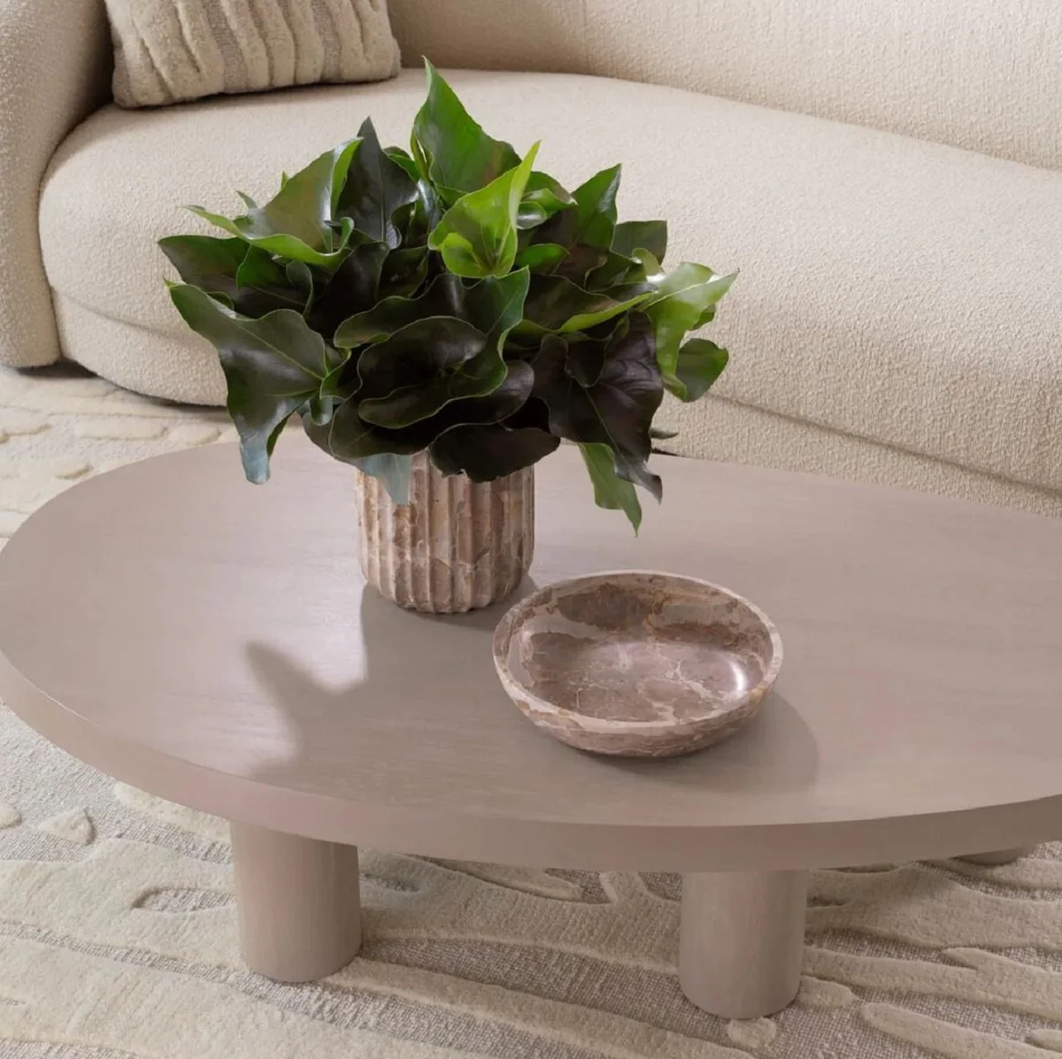 Luxus Teppich Elfenbein - Verschiedene Größen - Handgetufteter Teppich - Rechteckiger Wohnzimmer Teppich - Luxus Qualität