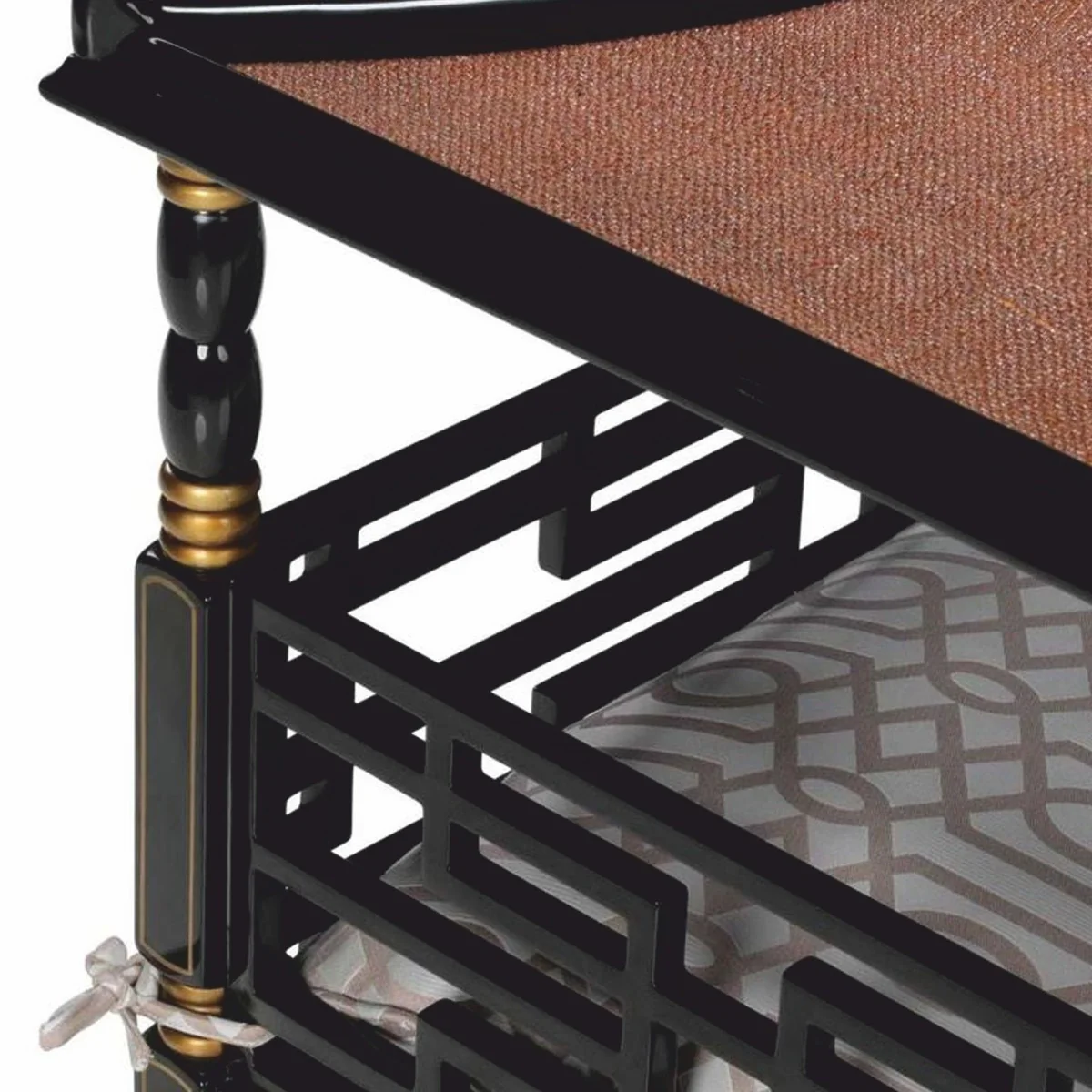 Luxus Barock Hundebett im orientalischen Stil Schwarz / Gold