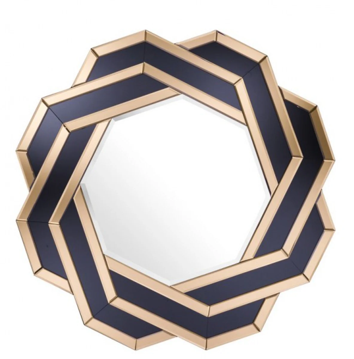 Luxus Designer Wandspiegel Amber Gold B 90 x H 90 cm - Luxury Hotel Collection