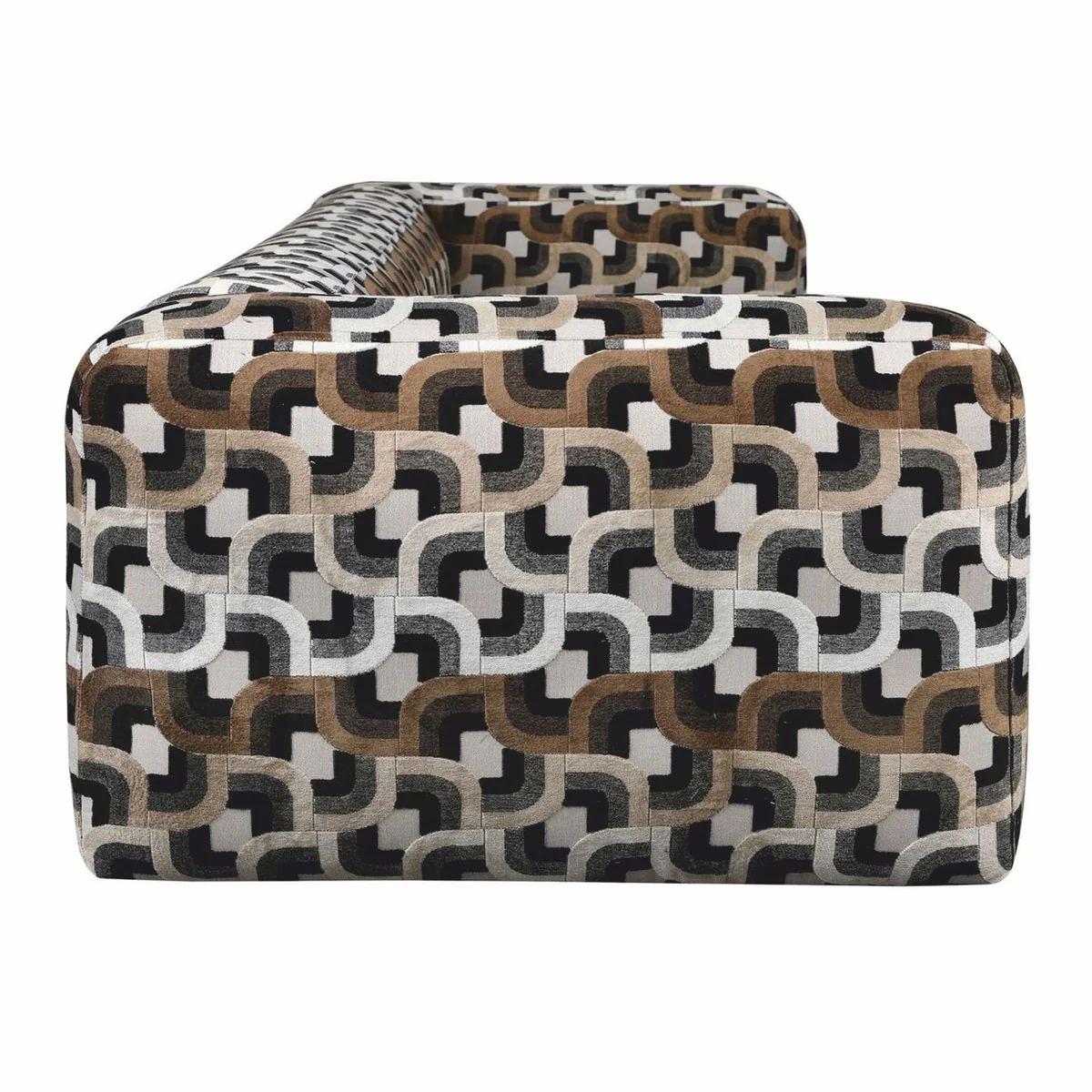 Luxus 3er Sofa Braun / Weiß / Schwarz 252 cm - Wohnzimmer & Hotel Möbel