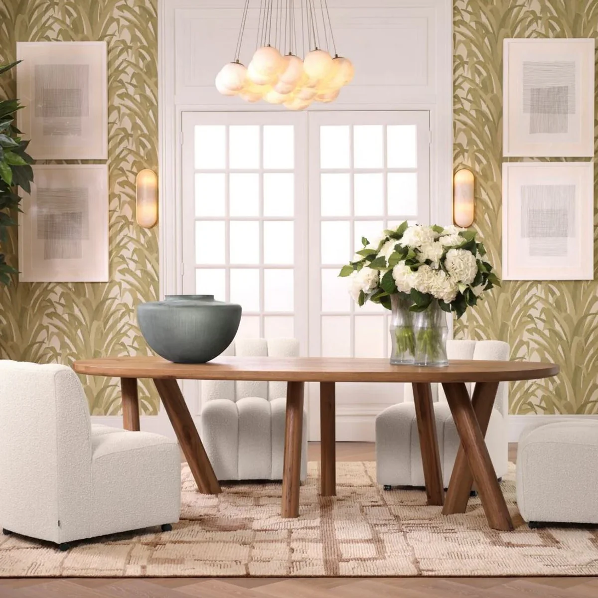 Luxus Esstisch Braun 259 x 109 x H. 76,5 cm - Ovaler Küchentisch mit massiver Eichenholz Tischplatte - Esszimmer Möbel - Küchen Möbel - Luxus Möbel - Luxus Einrichtung