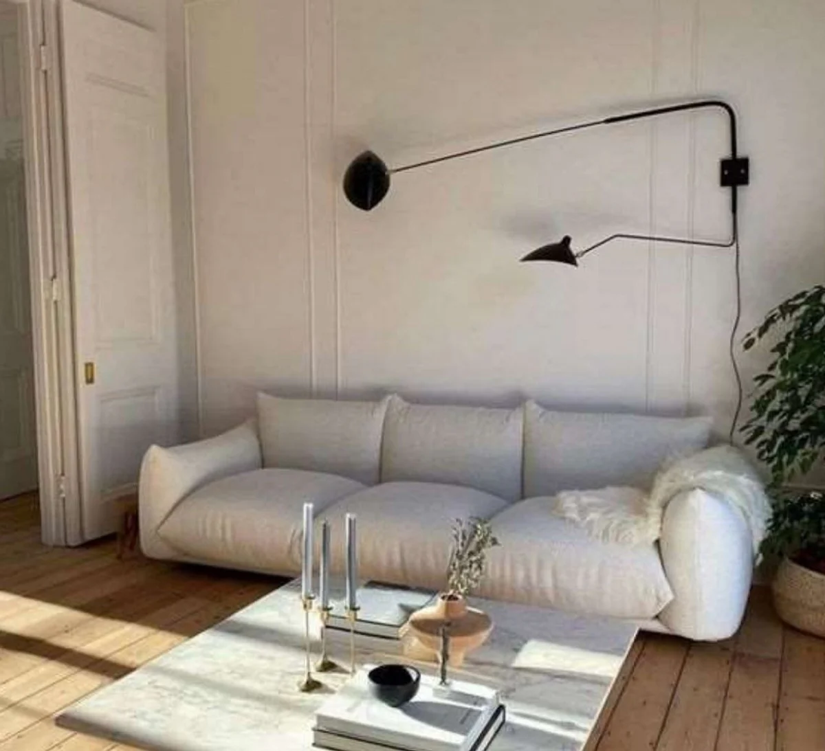 Luxus Sofa Grau 255 x 96 x H. 70 cm - Wohnzimmer Sofa - Hotel Sofa - Wohnzimmer Möbel - Wohnzimmer Einrichtung - Hotel Möbel - Luxus Möbel - Luxus Einrichtung