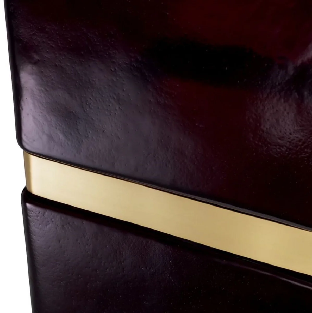 Luxus Glas Beistelltisch Schwarz / Antik Messing 30 x 30 x H. 49,5 cm - Luxus Möbel