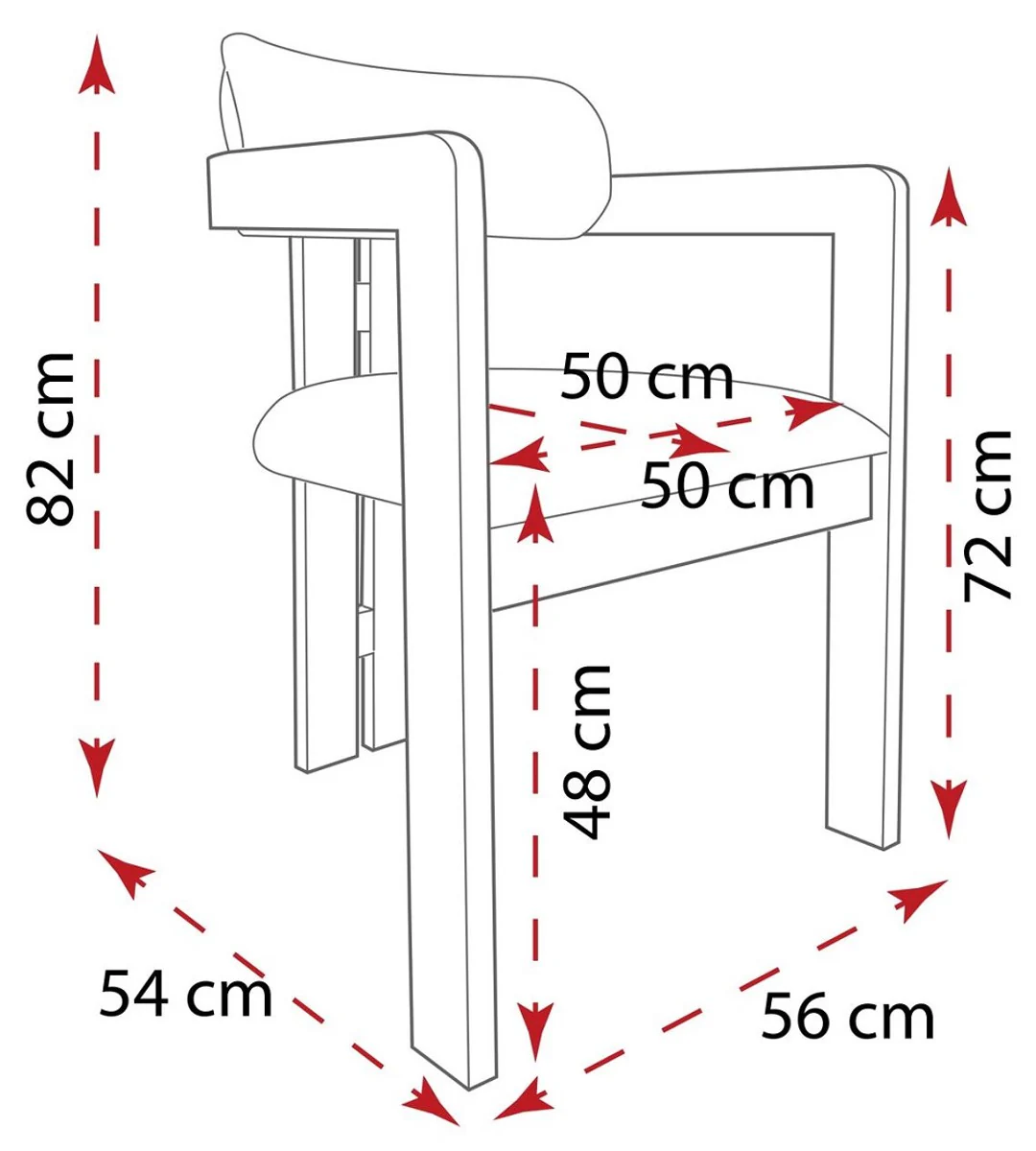Luxus Esszimmerstuhl 4er Set mit Armlehnen Grün / Naturfarben 56 x 54 x H. 82 cm - Esszimmer Möbel - Restaurant Möbel - Massivholz Möbel - Luxus Möbel