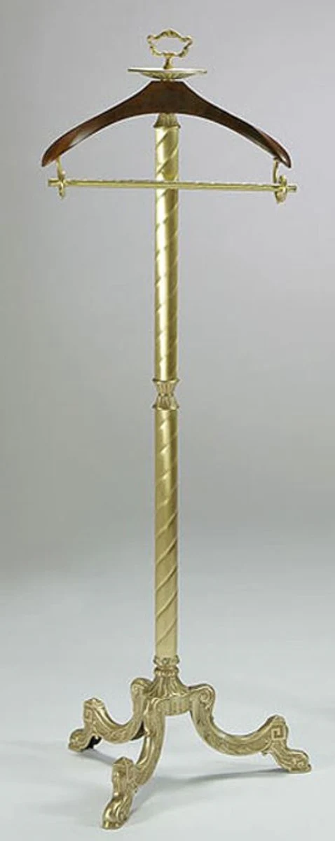 Luxus Barock Dressboy Messingfarben / Braun 45 x 45 x H. 133 cm - Edler Messing Kleiderständer - Barock Hotel Garderoben Möbel