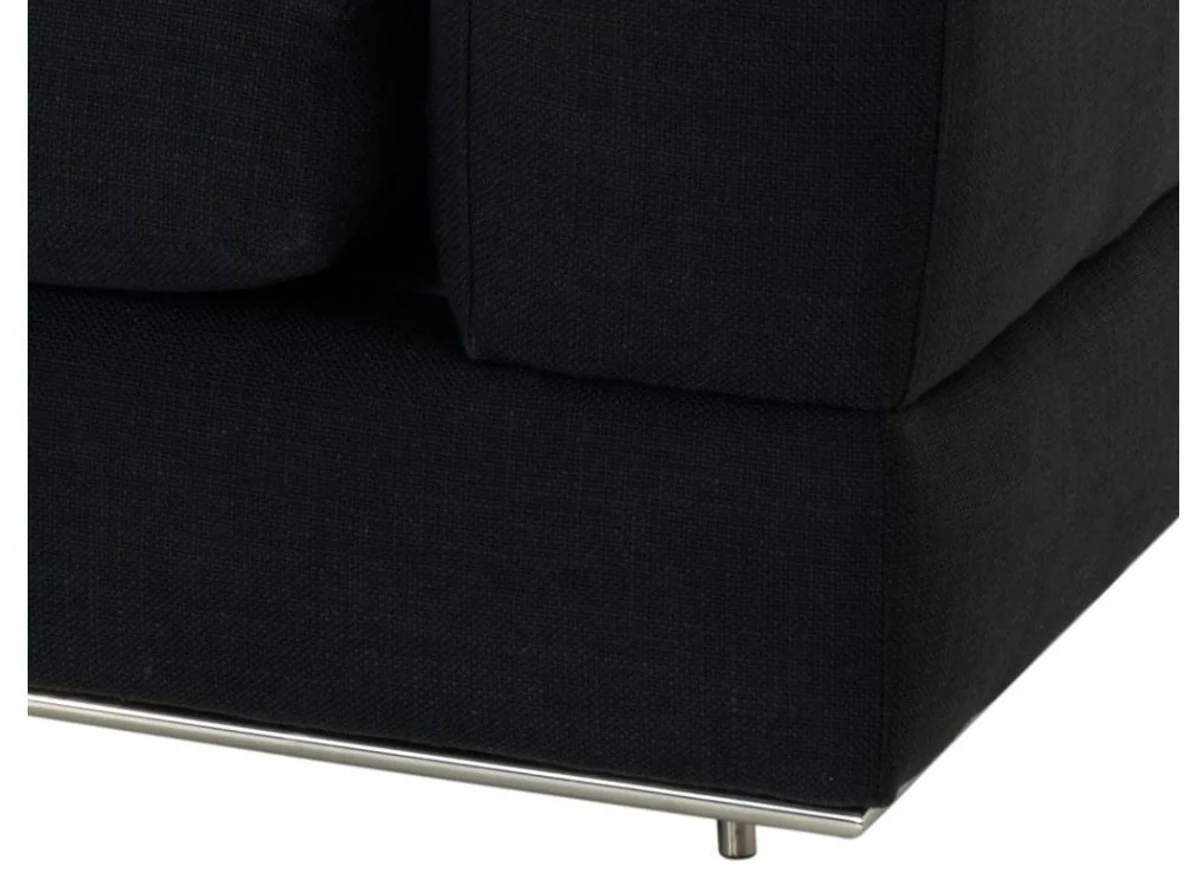 Designer Sofa Schwarz Rechtsseitig 231 x 101 x H. 85 cm - Luxus Wohnzimmer Möbel