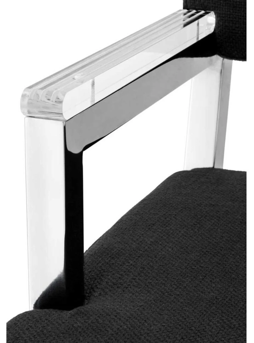 Designer Stuhl mit Armlehnen 55 x 59 x H. 82 cm - Luxus Büromöbel