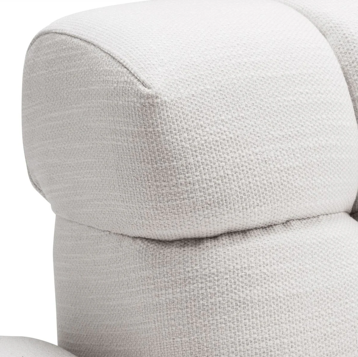 Luxus Lounge Sofa Weiß / Schwarz 223 x 98 x H. 69 cm - Rechtsseitiges Wohnzimmer Sofa mit 2 Kissen - Luxus Qualität