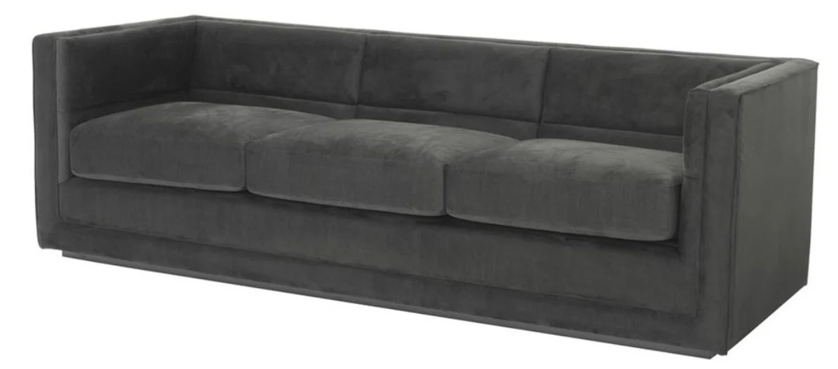 Luxus 3er Sofa Anthrazitgrau 231 x 86 x H. 73,5 cm - Luxus Wohnzimmer Sofa