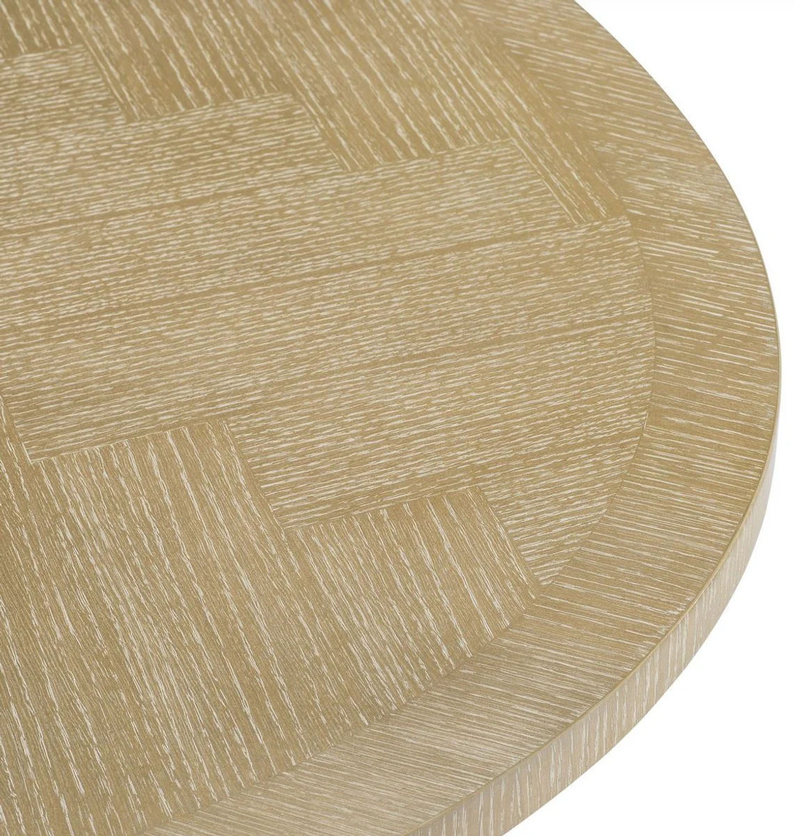 Luxus Esstisch Naturfarben / Messing 200 x 120 x H. 76 cm - Ovaler Küchentisch - Luxus Esszimmer Möbel