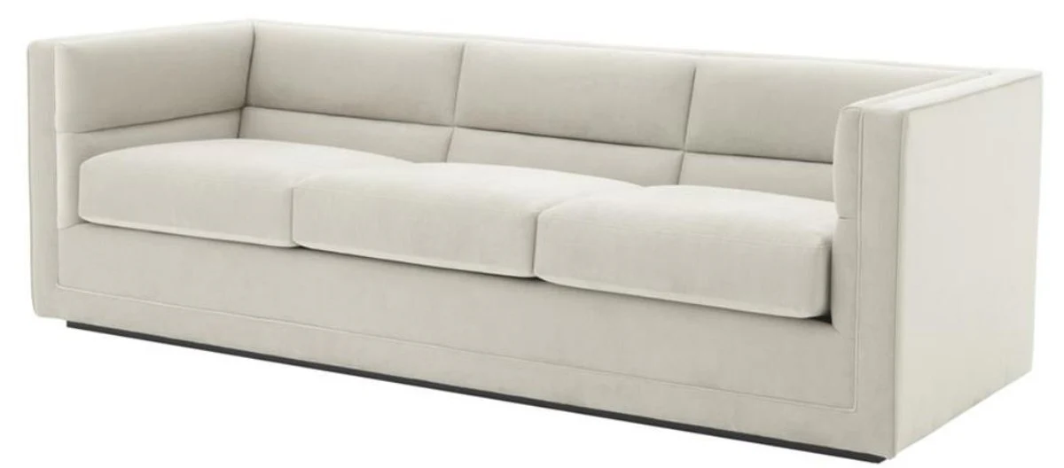Luxus 3er Sofa Hellgrau 231 x 86 x H. 73,5 cm - Luxus Wohnzimmer Sofa