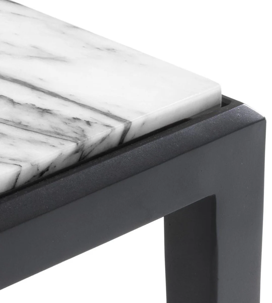 Couchtisch in bronze mit weißer Marmorplatte 160 x 78 x H. 40 cm - Luxus Wohnzimmermöbel