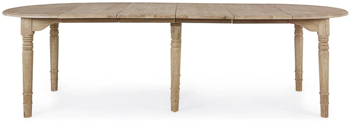 Luxus Massivholz Esstisch Naturfarben 110-272 x 110 x H. 78 cm - Ausziehbarer Massivholz Küchentisch - Esszimmer Möbel - Küchen Möbel - Massivholz Möbel - Luxus Möbel