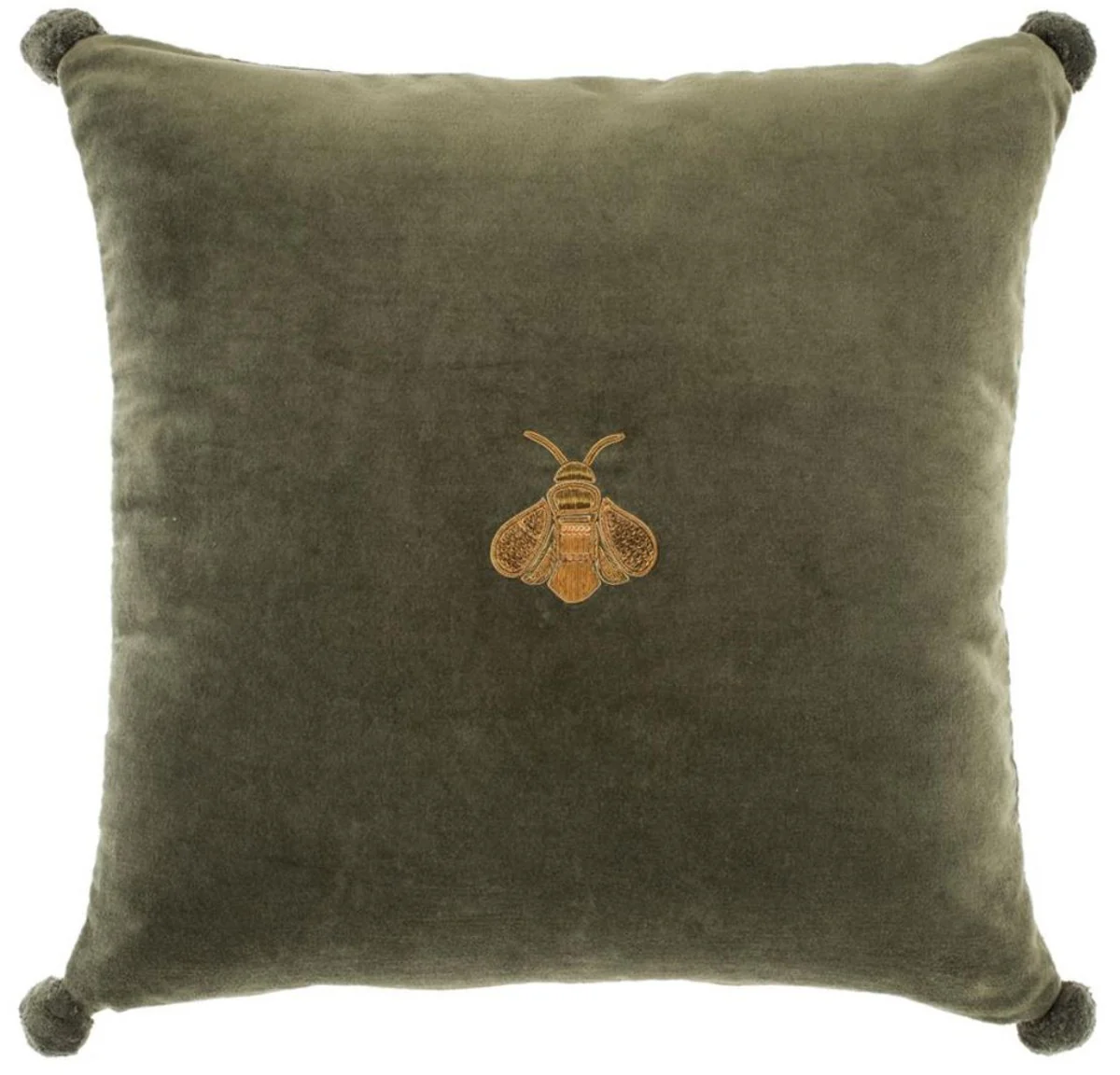 Luxus Zierkissen Grün / Gold 60 x 60 cm - Wohnzimmer Accessoires