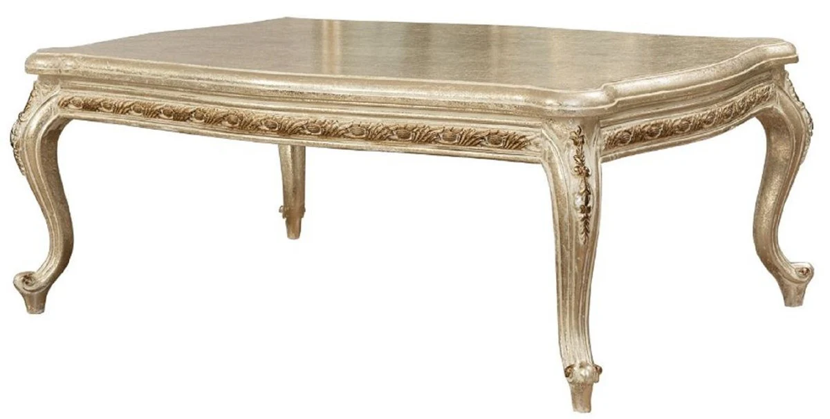 Luxus Barock Couchtisch Antik Gold - Prunkvoller Massivholz Wohnzimmertisch im Barockstil - Barock Wohnzimmer Möbel - Edel & Prunkvoll