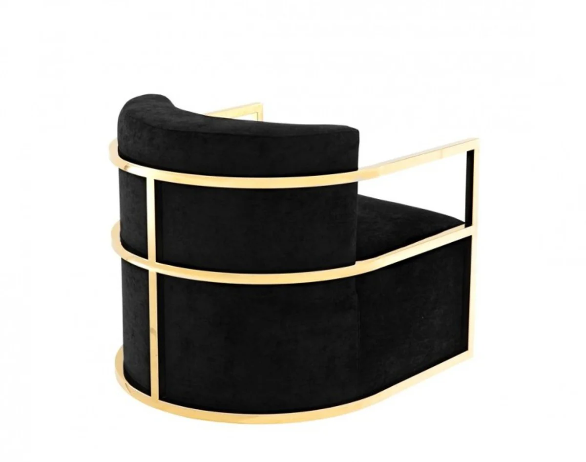 Luxus Designer Art Deco Hotel Salon Sessel Gold - Luxus Qualität