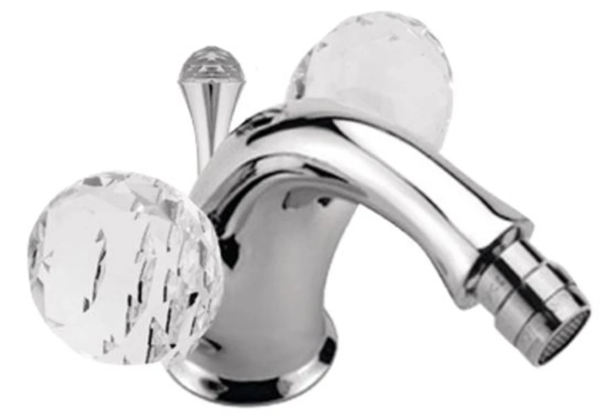 Luxus Badewannenarmatur mit Swarovski Kristallglas Silber 12 x H. 10,5 cm - Luxus Bad Zubehör Made in Italy