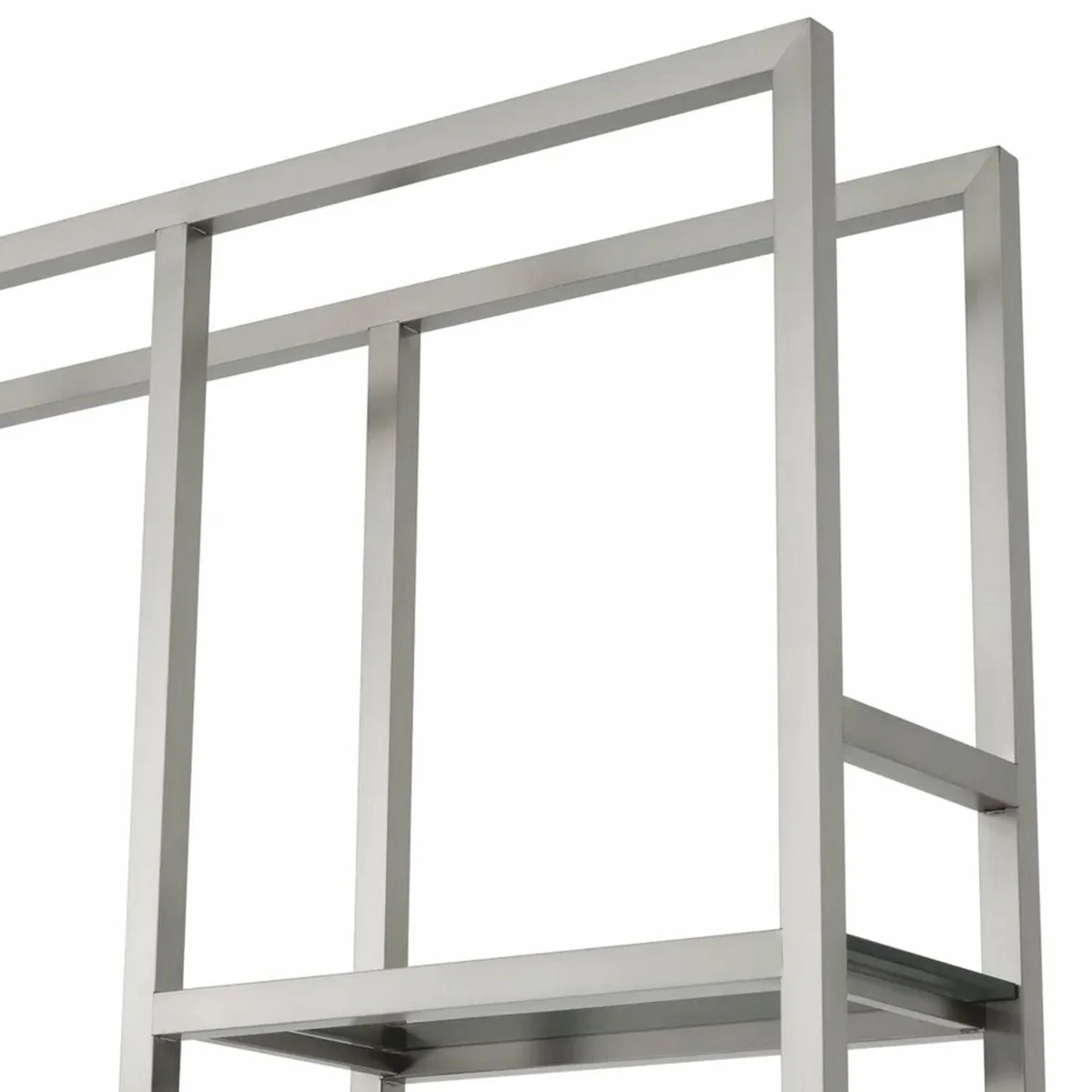 Luxus Regalschrank mit Glasregalen Silber / Schwarz / Grau H. 240,5 cm - Luxus Möbel