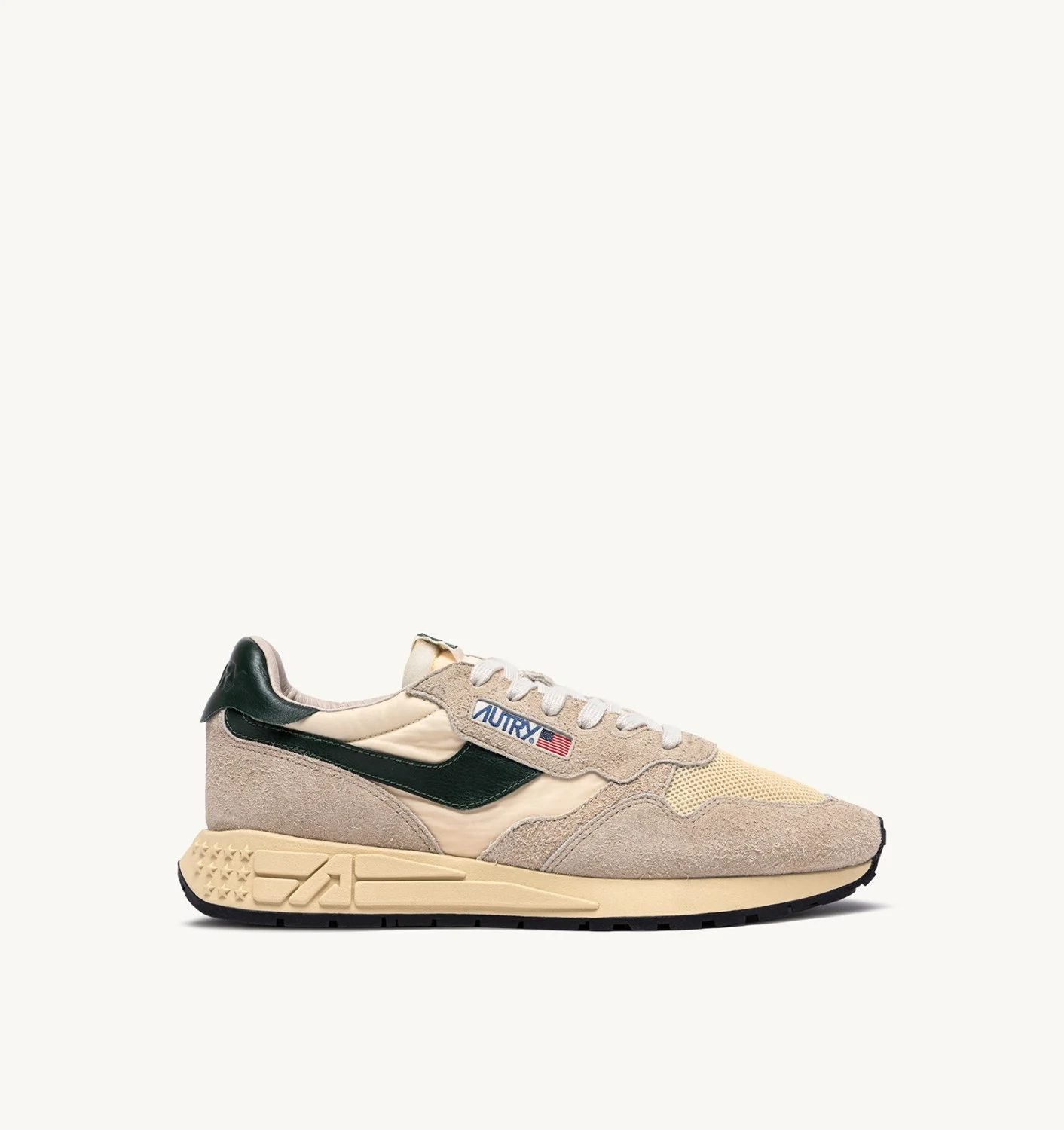 AUTRY REELWIND LOW SNEAKERS IN NYLON SUEDE AND LEATHER COLOR YELLOW AND BLACK