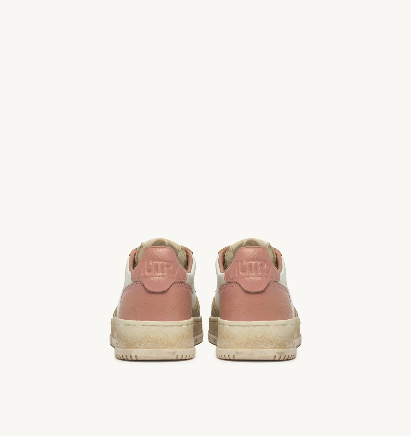 AUTRY ZAPATILLAS MEDALIST LOW SUPER VINTAGE DE PIEL BLANCA CAMEO BROWN Y SAFARI