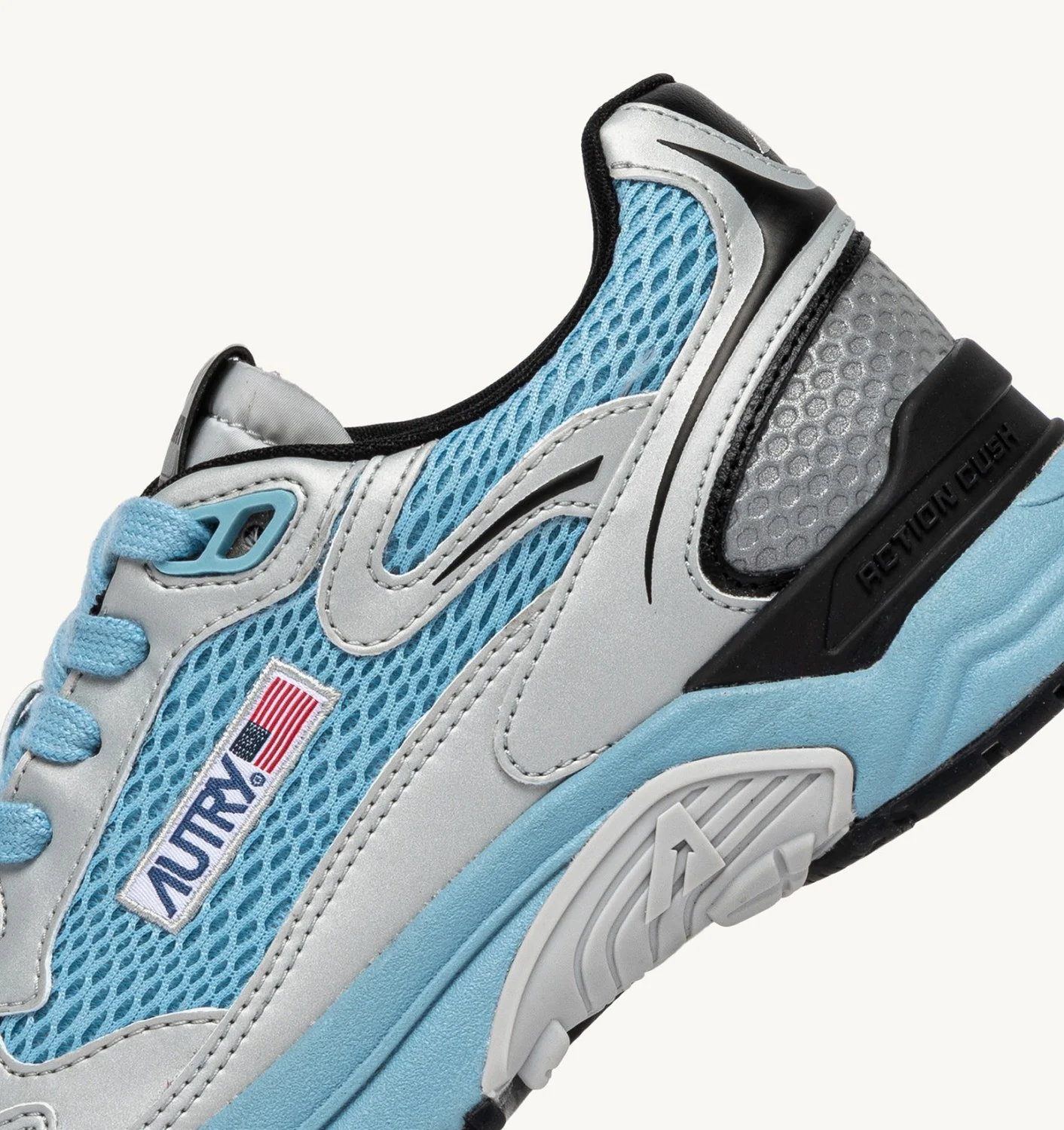 AUTRY HYPERWAY SNEAKERS IN SILVER BISCUIT AND SPACE SYNTHETIC LEATHER AND MESH