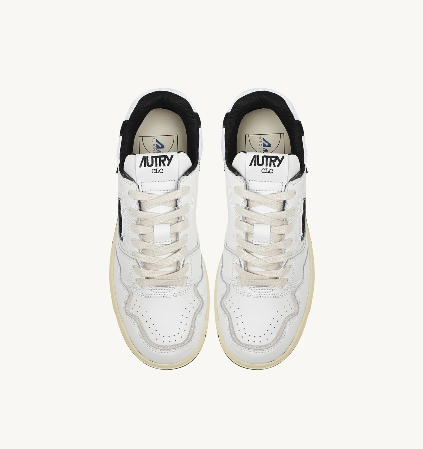 AUTRY CLC LOW SNEAKERS IN WHITE LEATHER AND AMAZON SUEDE
