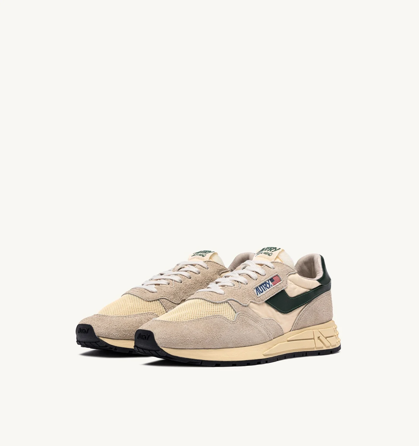 AUTRY REELWIND LOW SNEAKERS IN NYLON SUEDE AND LEATHER COLOR YELLOW AND BLACK
