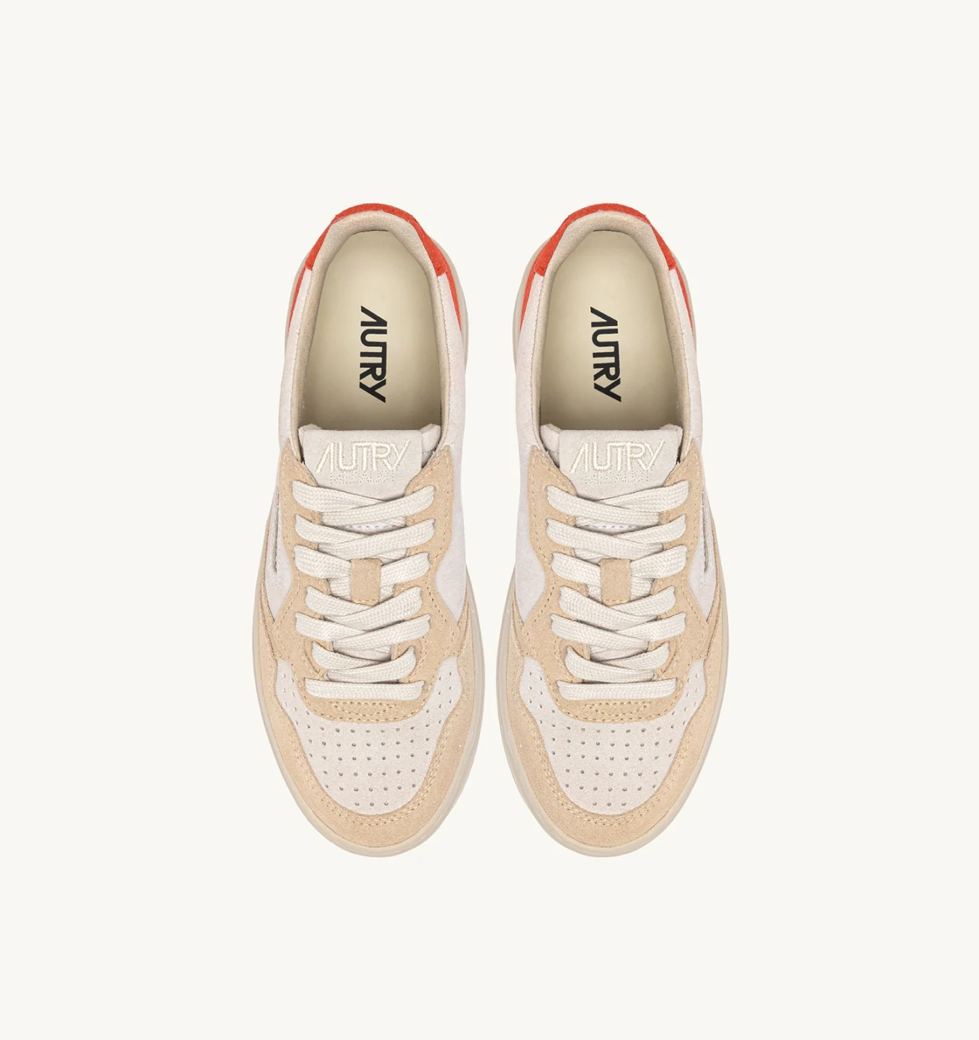 AUTRY MEDALIST LOW TRICOLOR SNEAKERS IN WHITE SKY AND LOFT SUEDE