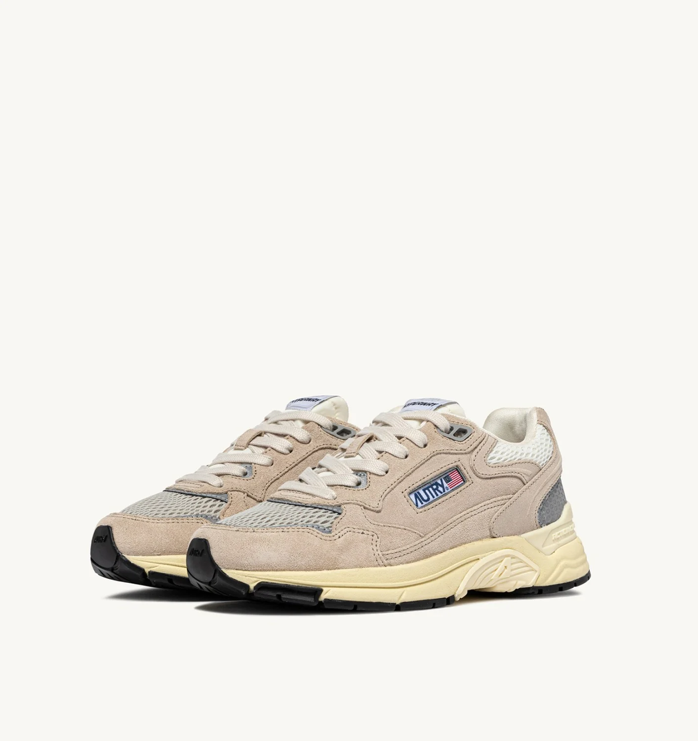 AUTRY HYPERWAY SNEAKERS IN MALACHITE COLOR AND SILVER-TONE SUEDE AND MESH