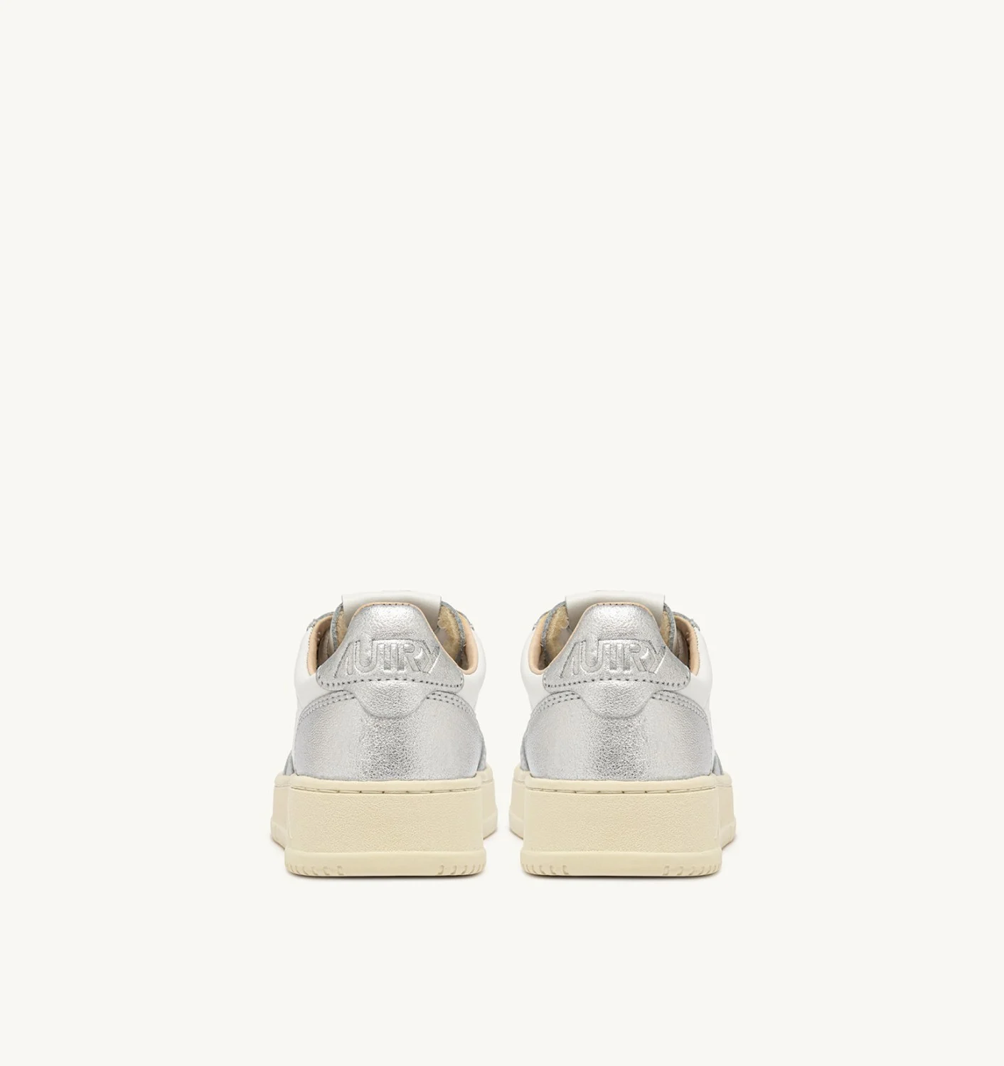 AUTRY BASKETS MEDALIST LOW BICOLOR EN CUIR BLANC ET BLU