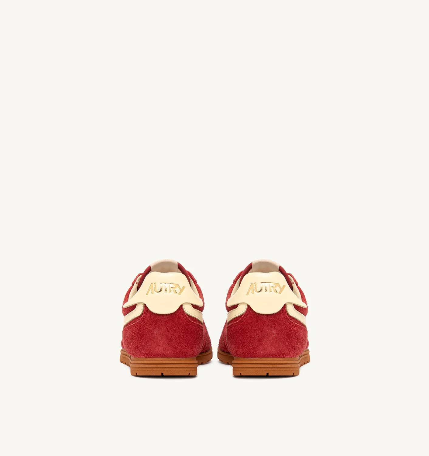 AUTRY SNEAKERS WINDSPIN IN SUEDE AND LEATHER COLOR IMPERIAL RED AND RUTABAGA