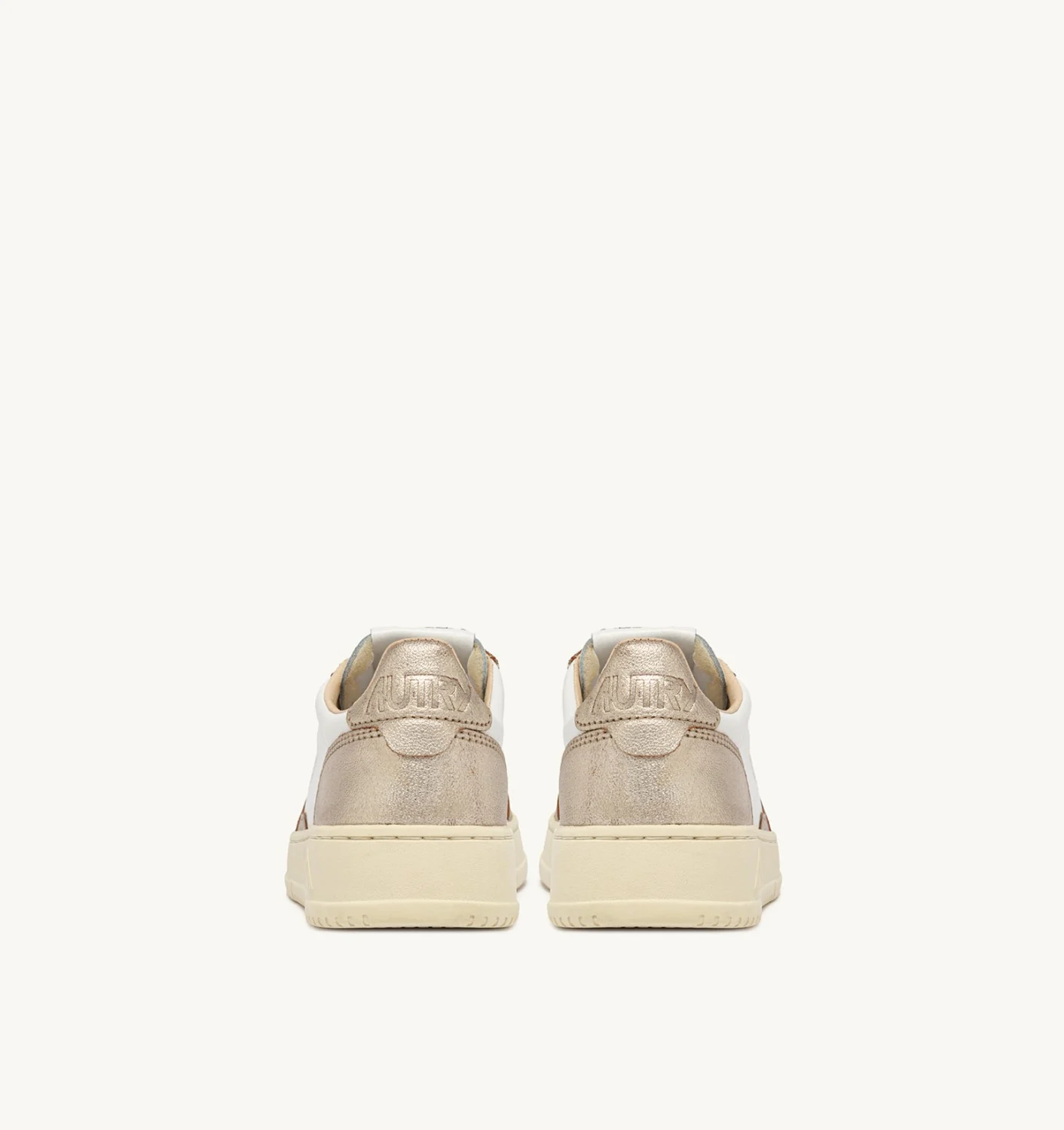 AUTRY BASKETS MEDALIST LOW BICOLOR EN CUIR BLANC ET BLU