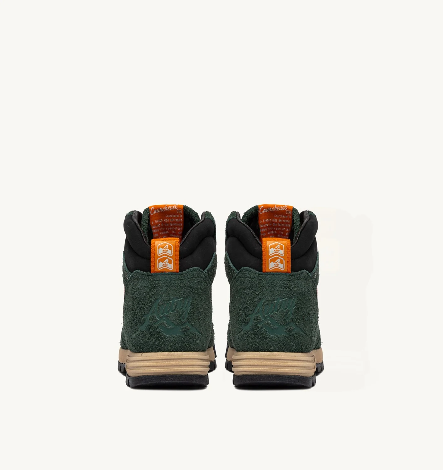 AUTRY MALGA CORTINA IN CHESTNUT AND FLAME SCARLET SUEDE