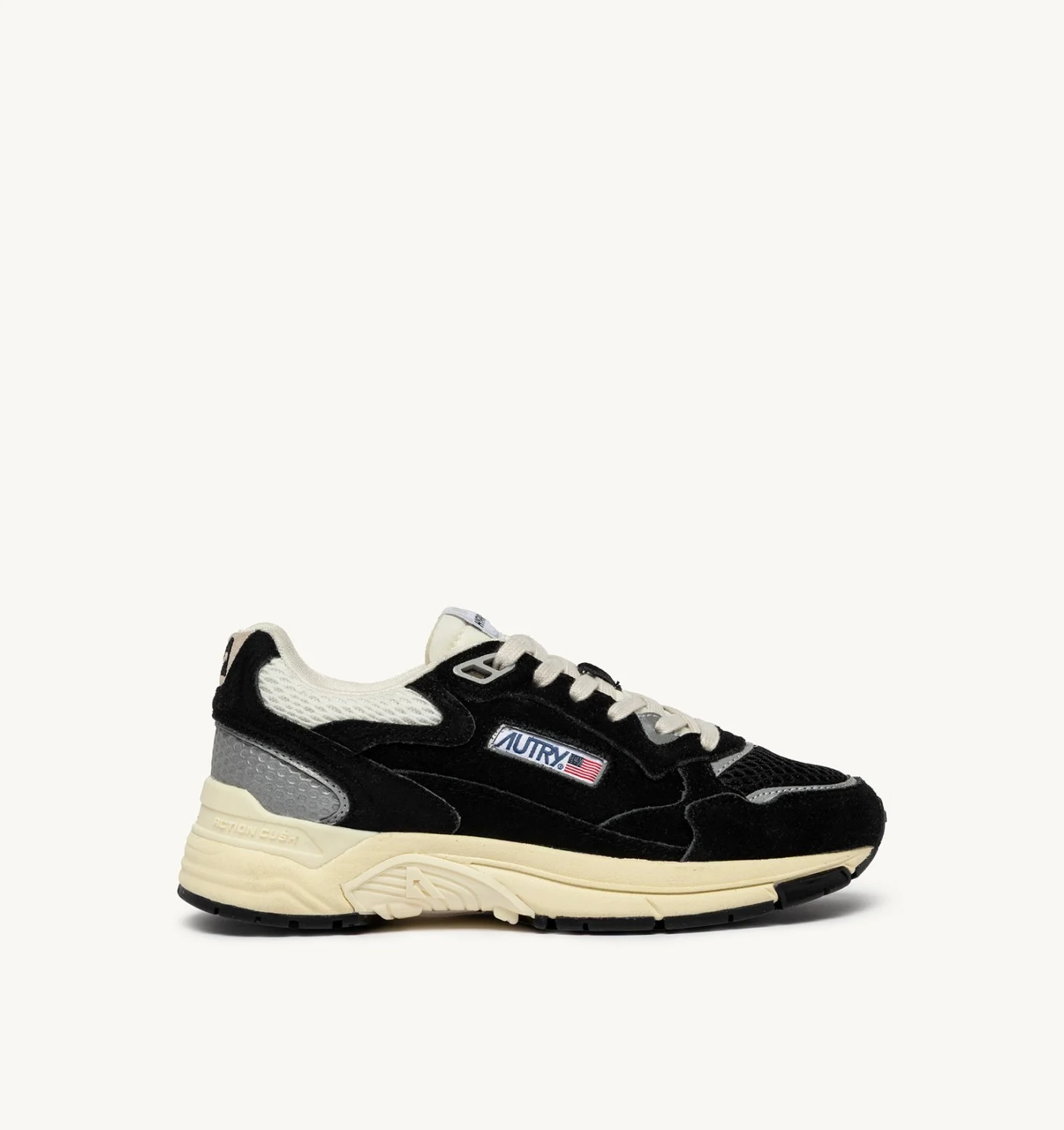 AUTRY HYPERWAY SNEAKERS IN MALACHITE AND SILVER MESH AND SUEDE