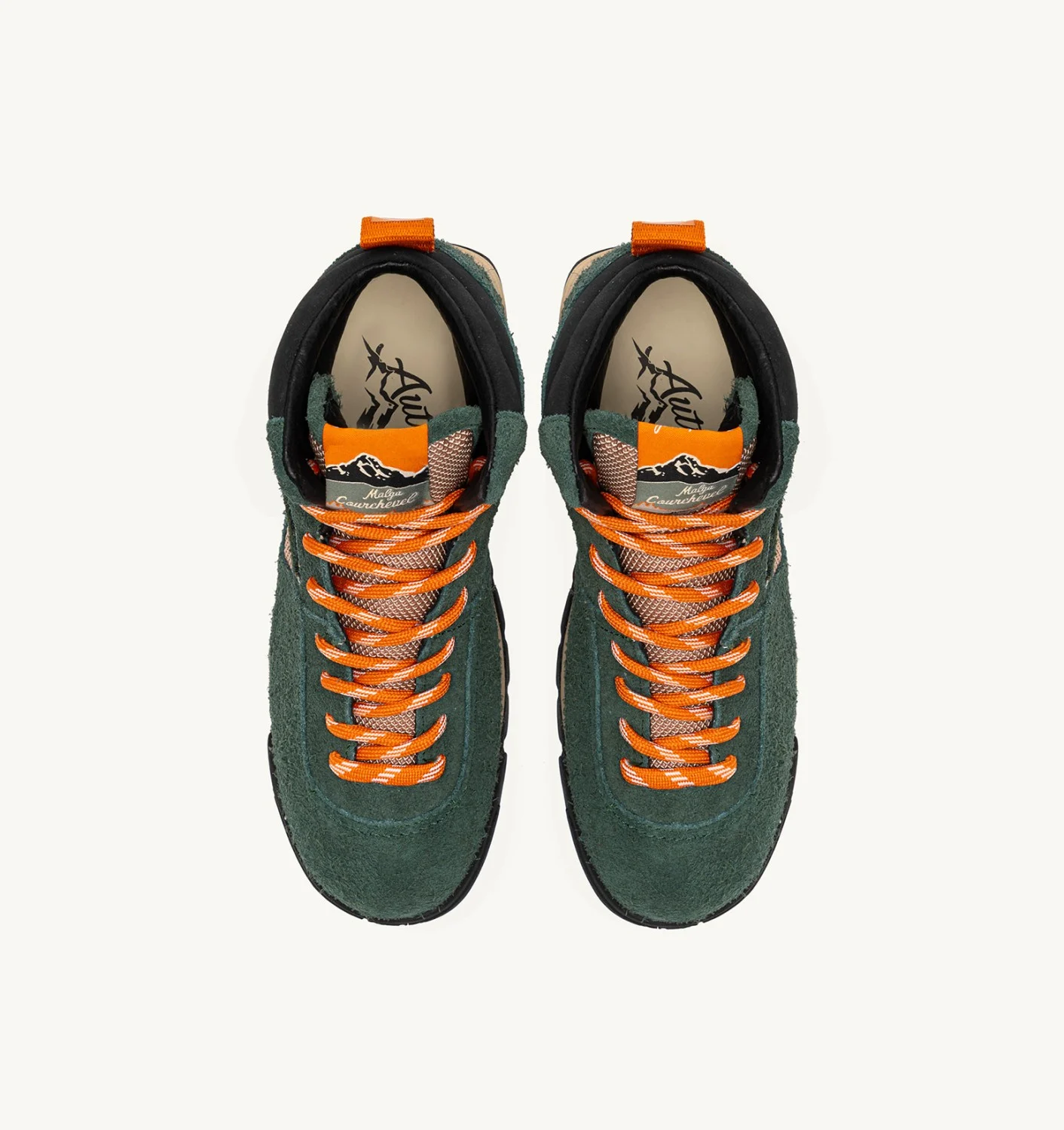 AUTRY MALGA COURCHEVEL IN PINE AND ORANGE OCHRE SUEDE
