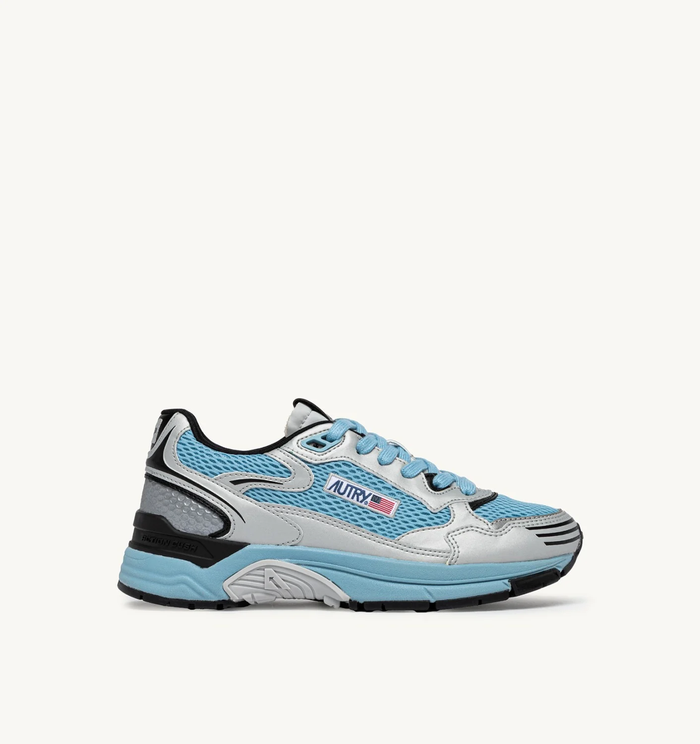 AUTRY HYPERWAY SNEAKERS IN SILVER BISCUIT AND SPACE SYNTHETIC LEATHER AND MESH