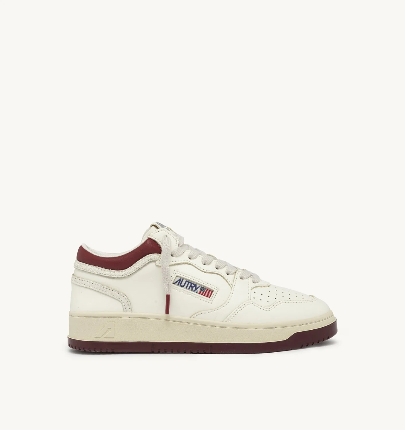AUTRY MED-WAY SNEAKERS IN LEATHER COLOR MARSHMALLOW AND PLATINUM