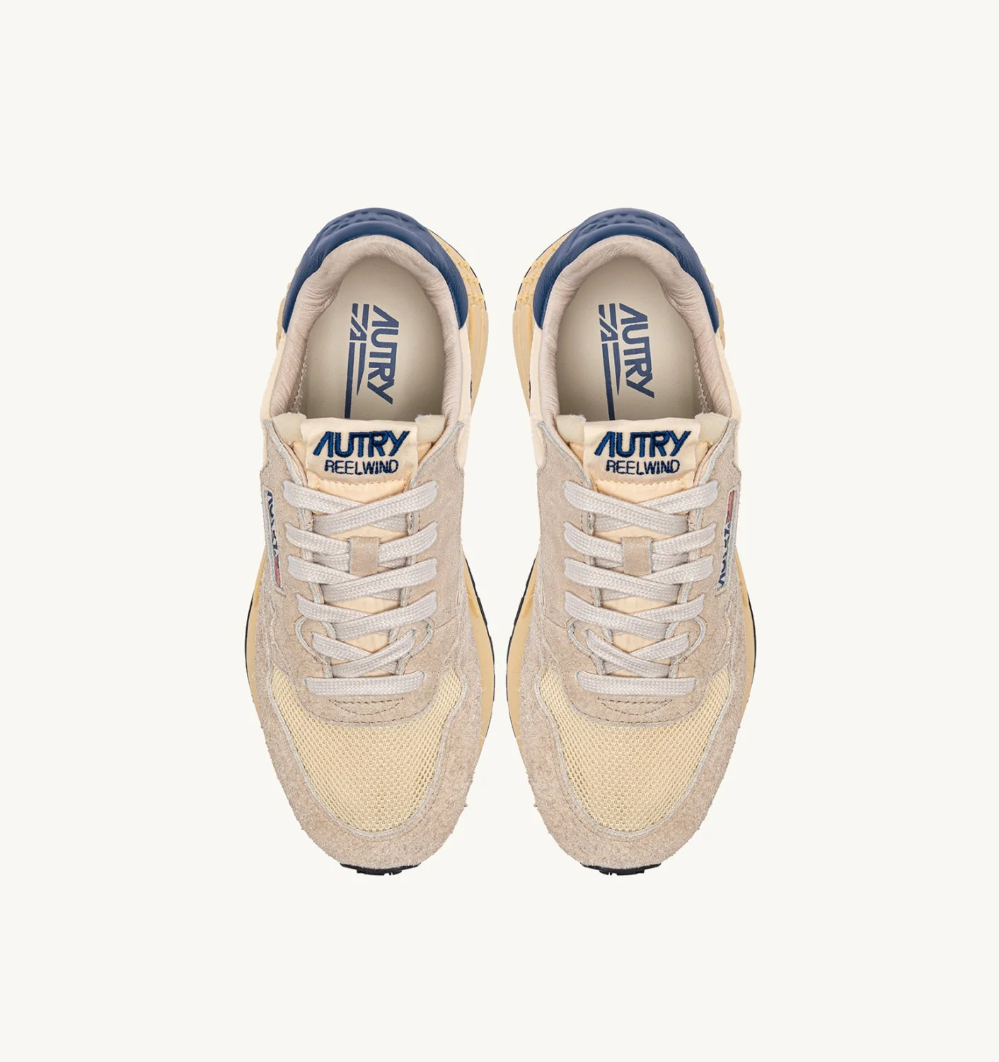 AUTRY REELWIND LOW SNEAKERS IN NYLON SUEDE AND LEATHER COLOR YELLOW AND BLACK