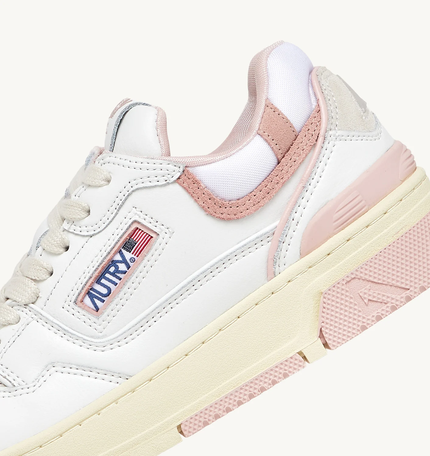 AUTRY CLC LOW SNEAKERS IN WHITE LEATHER AND AMAZON SUEDE