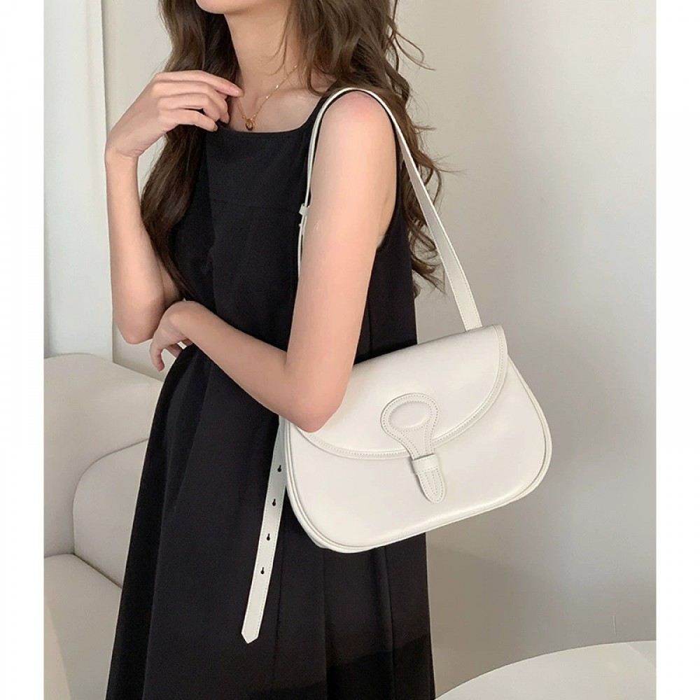 2025 new retro genuine leather underarm bag niche shoulder bag messenger bag for women