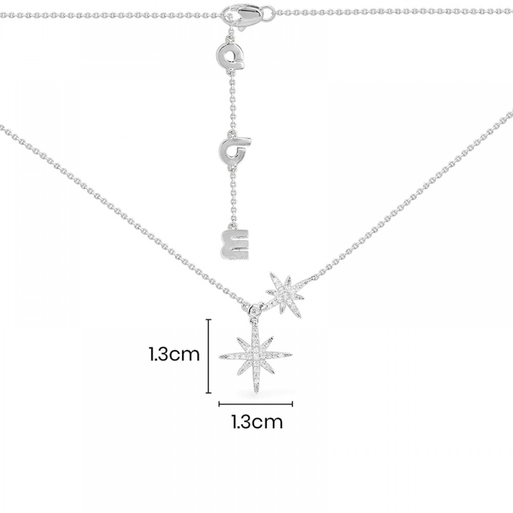 Hexagram Silver Clavicle Necklace For Women