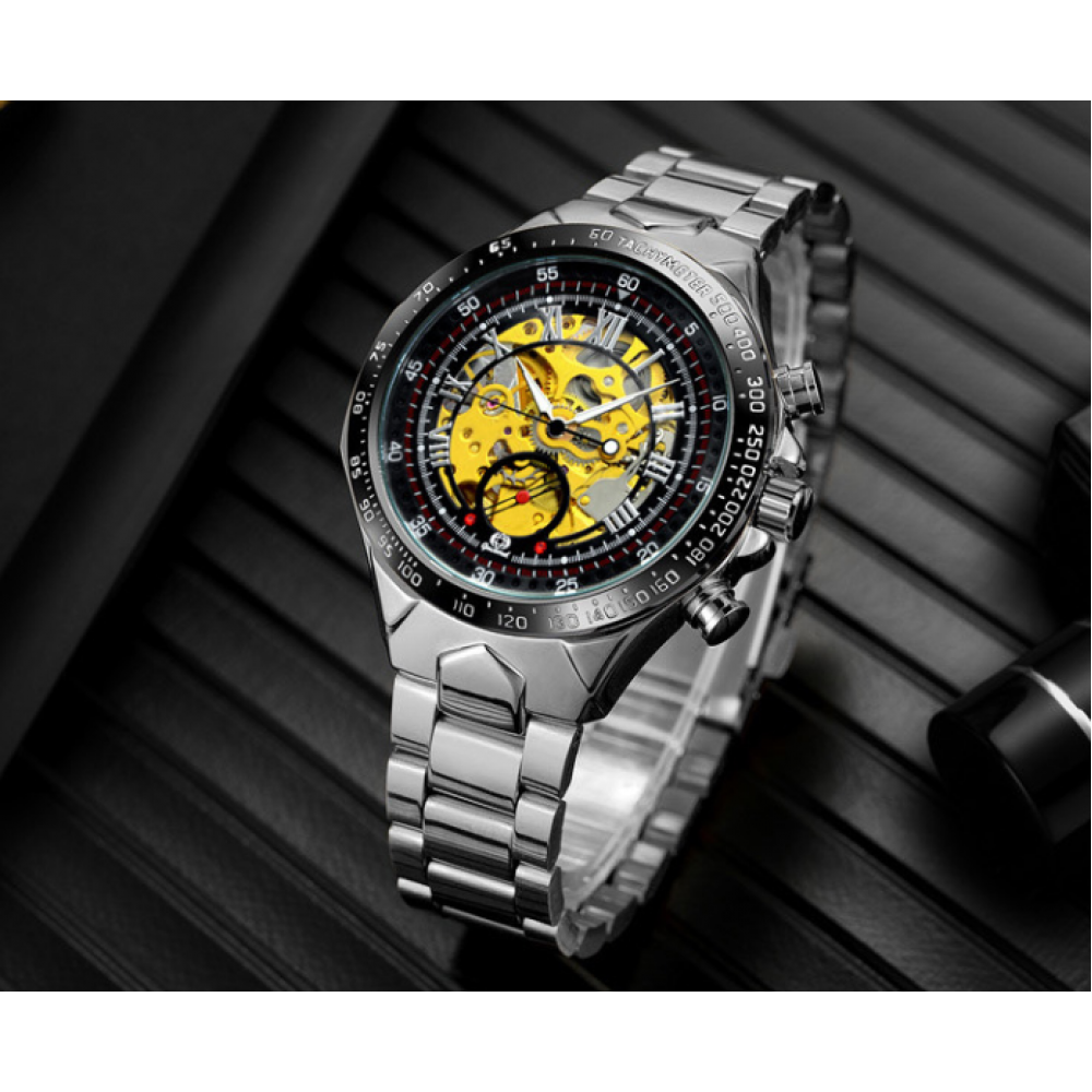 Fashion Social Men's Steel Strap Watch Black Dial