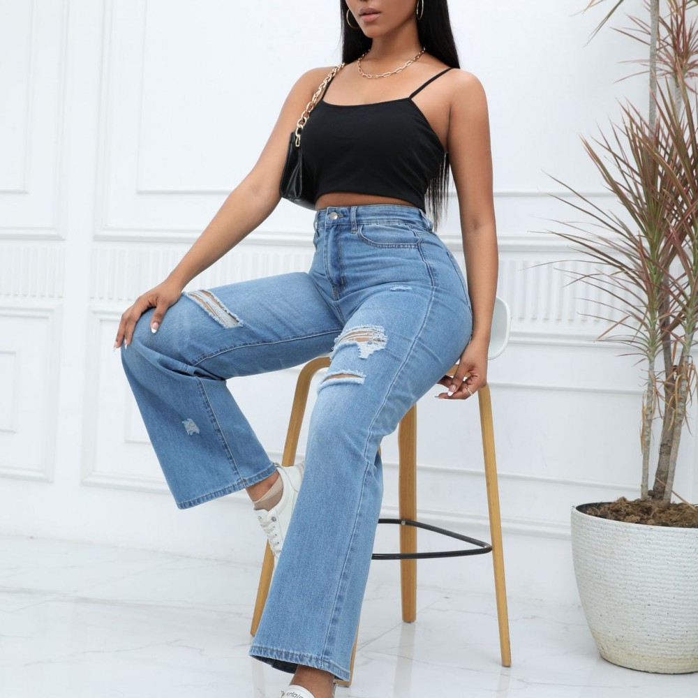 Fashion Ltblue Stretch Hip-Lift Jeans for Women