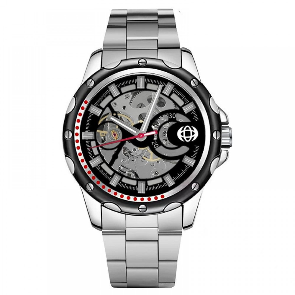 Automatic hollow mechanical watch Silicone strap sports fashion men's watch